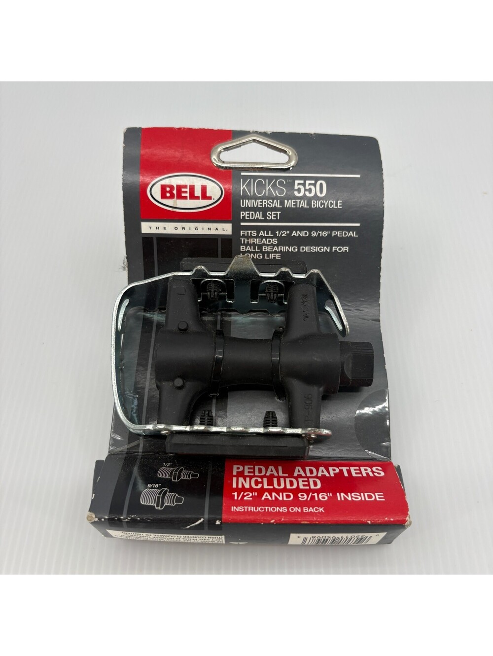 Bell Kicks 550 Universal Metal Bicycle Pedal Set 1/2 9/16 Thread Black